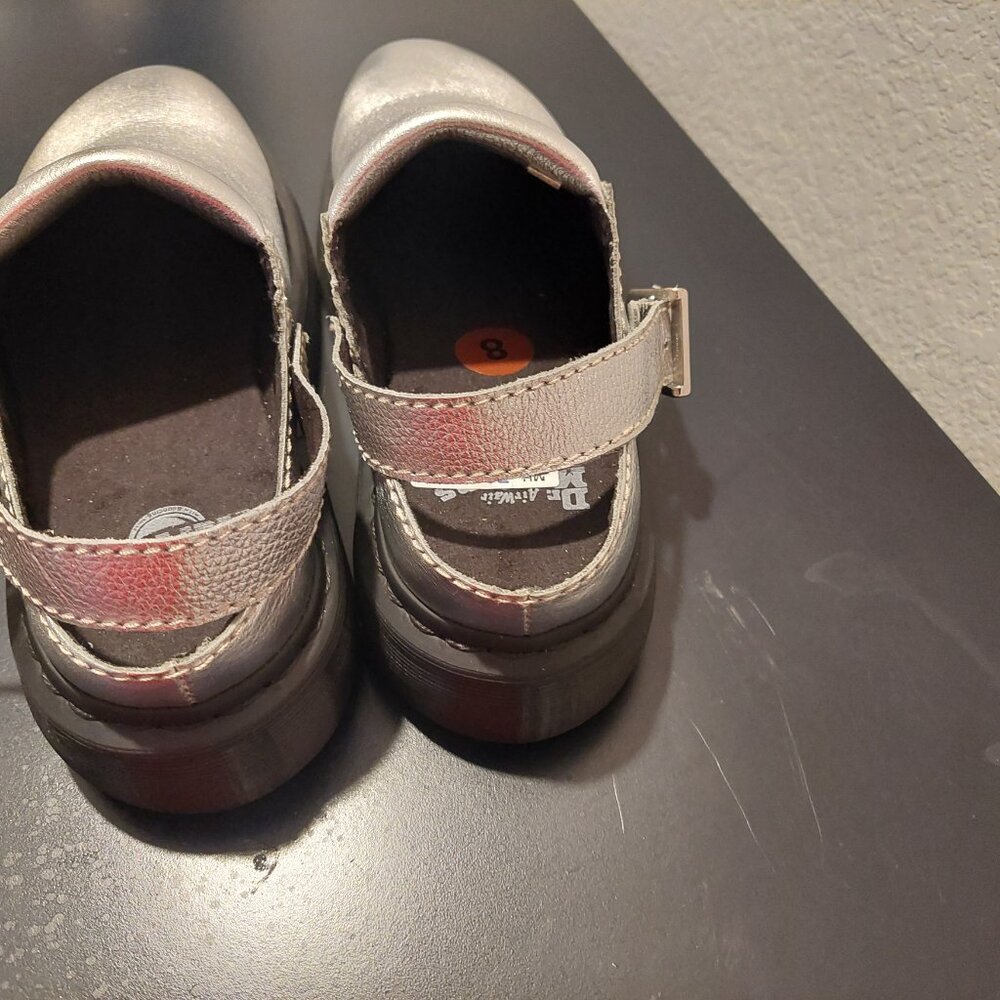 Doc Martens Silver Sling Back Mules - Picture 5 of 7